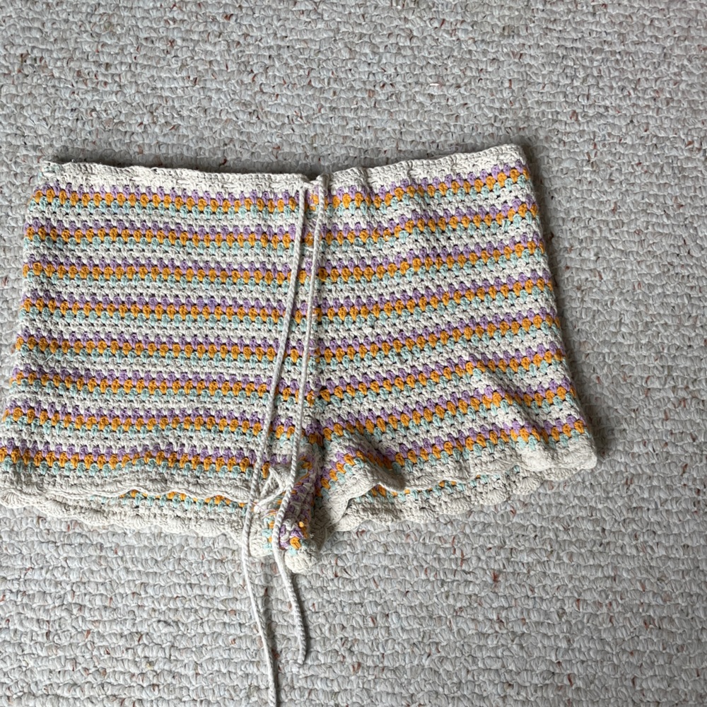 Crochet Knit Mini Shorts